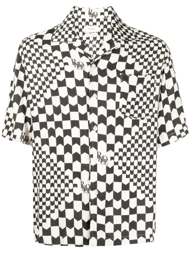 Rhude RHUDE ツートーン幾何学プリントシャツの商品画像