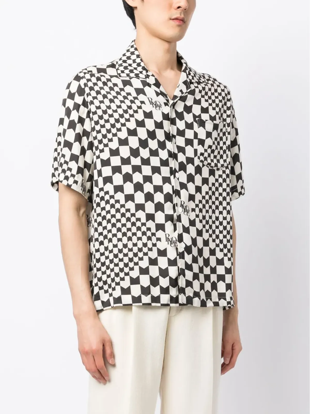 RHUDE ツートーン幾何学プリントシャツ - 画像3