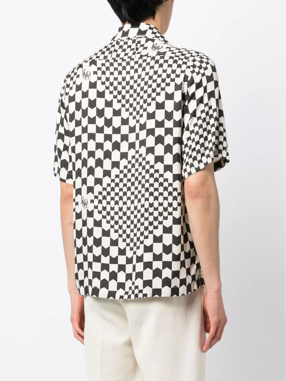 RHUDE ツートーン幾何学プリントシャツ - 画像4