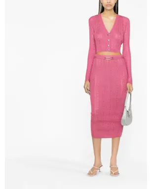 Alessandra Rich エンベリッシュド ニット ミディスカート - サムネイル2
