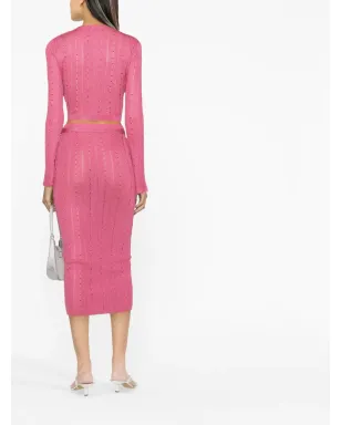 Alessandra Rich エンベリッシュド ニット ミディスカート - サムネイル3