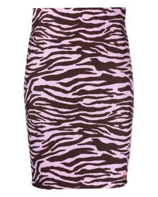 The Attico zebra-print pencil midi skirt - Pink - サムネイル1