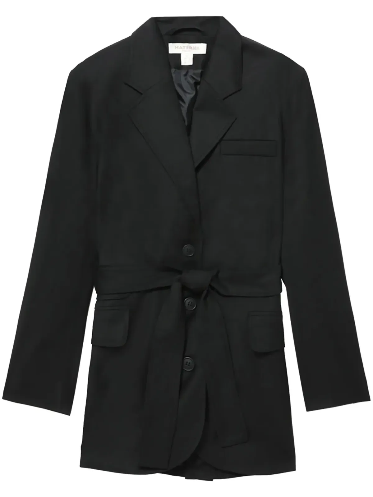 Materiel belted single-breasted blazer - Black - 画像1