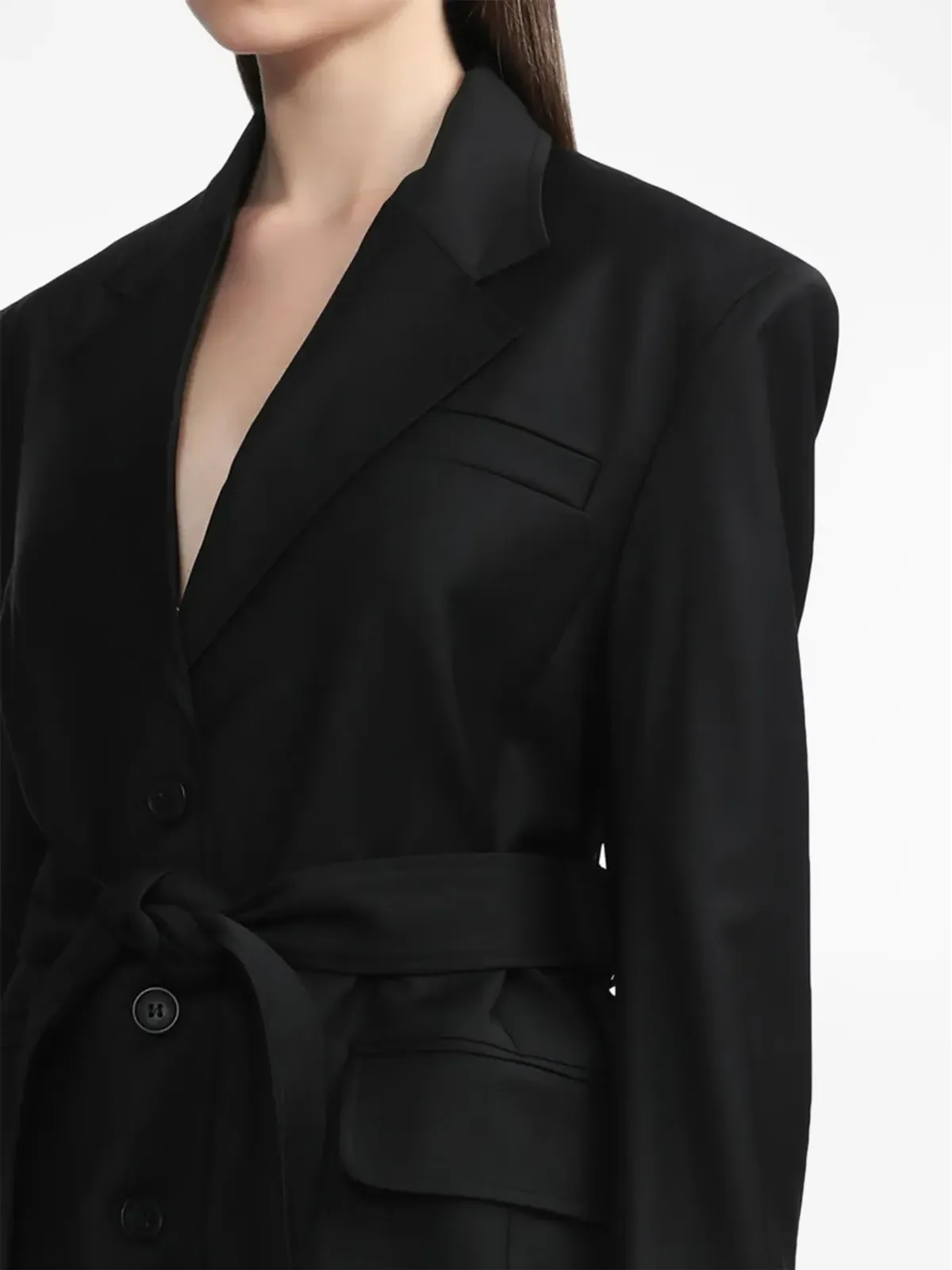 Materiel belted single-breasted blazer - Black - 画像5