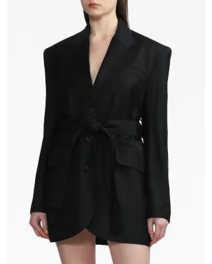 Materiel belted single-breasted blazer - Black - サムネイル3
