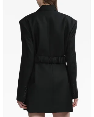 Materiel belted single-breasted blazer - Black - サムネイル4