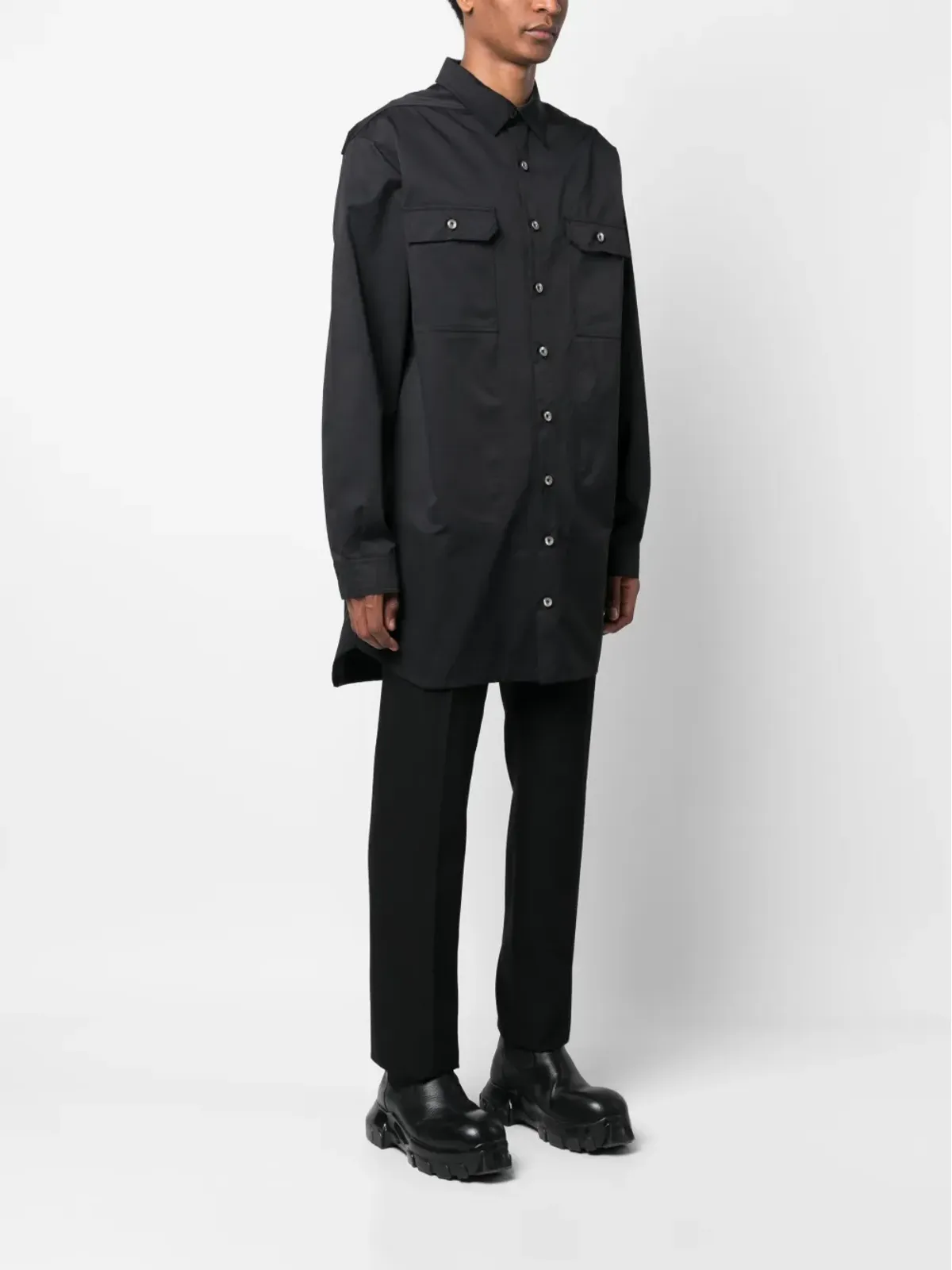 Rick Owens DRKSHDW コットンシャツジャケット - ブルー - 画像4