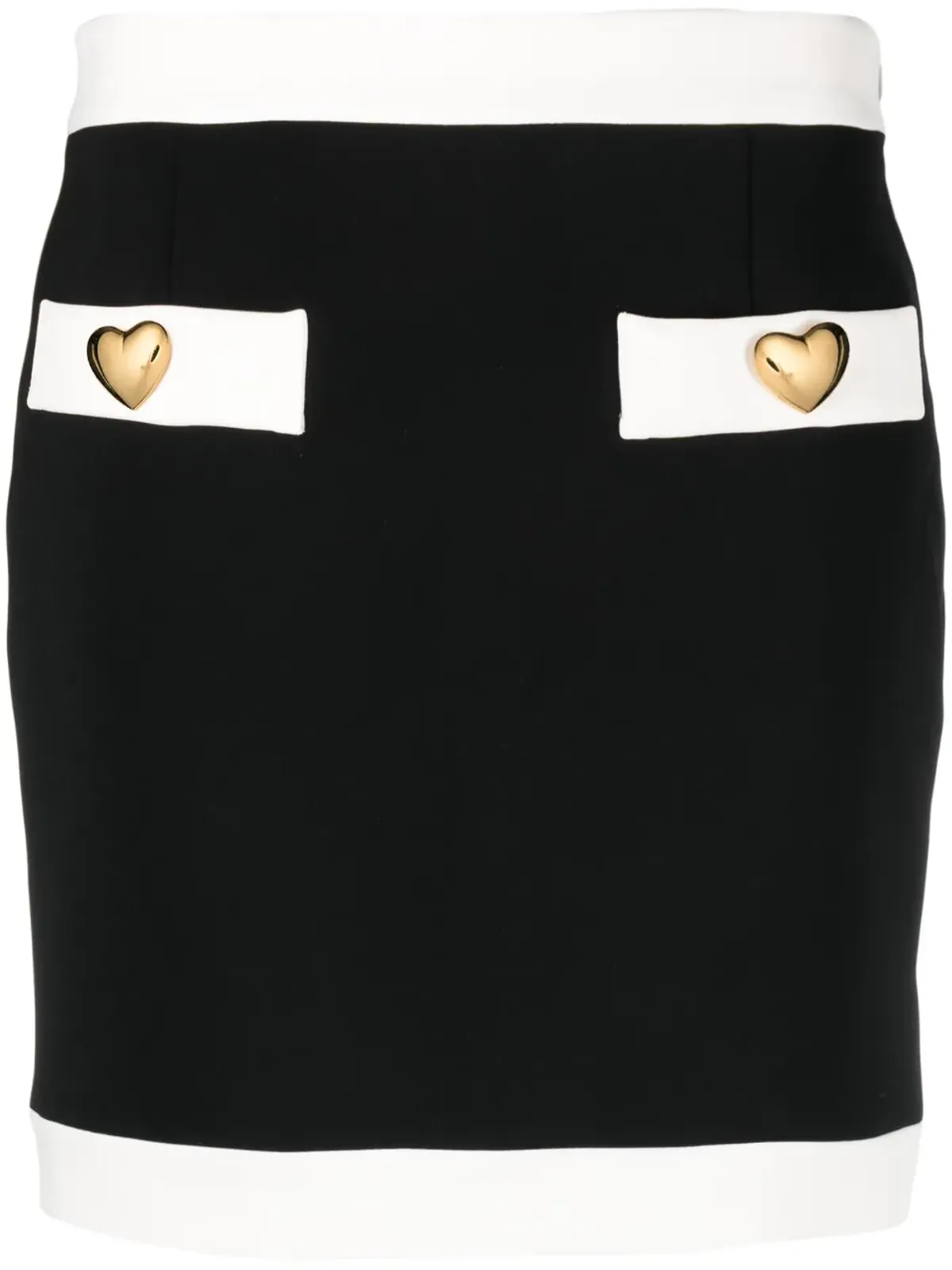 Moschino ハート型ボタン ミニスカート - 画像1