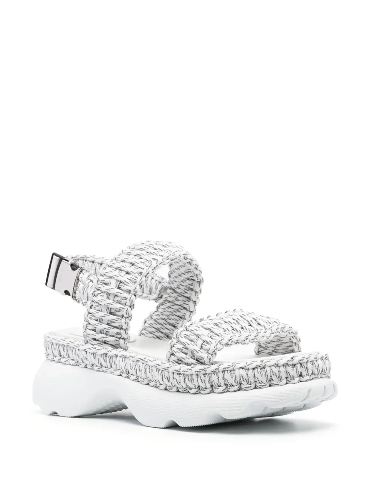 Moncler Belay 編み込みオープントゥサンダル グレー - 画像2