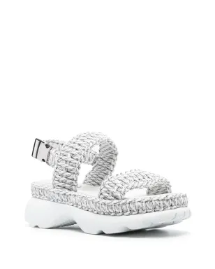 Moncler Belay 編み込みオープントゥサンダル グレー - サムネイル2