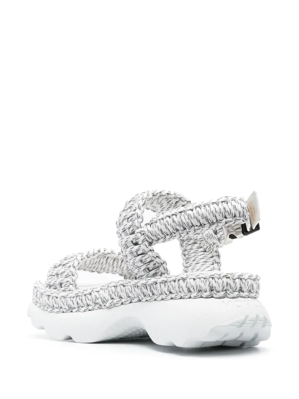 Moncler Belay 編み込みオープントゥサンダル グレー - 画像3