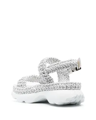 Moncler Belay 編み込みオープントゥサンダル グレー - サムネイル3