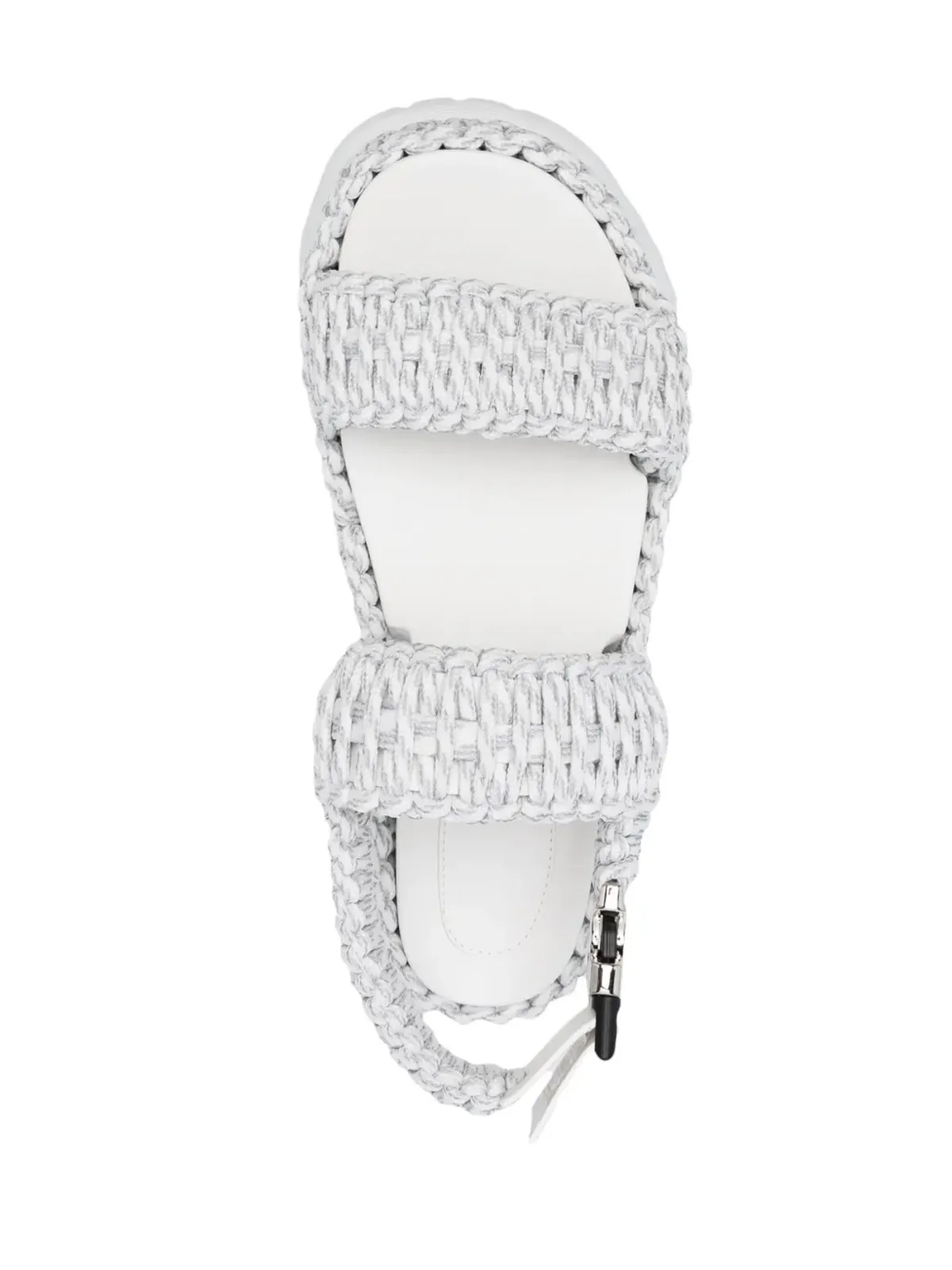 Moncler Belay 編み込みオープントゥサンダル グレー - 画像4