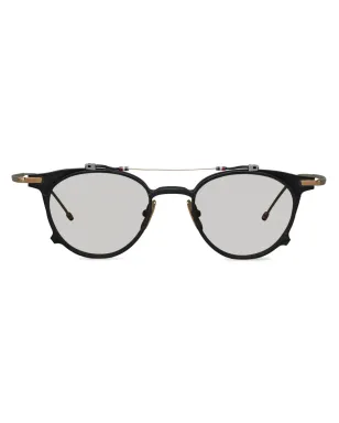 Thom Browne Eyewear ラウンドフレーム・フリップアップサングラス - ブラック - サムネイル1