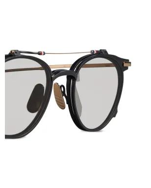 Thom Browne Eyewear ラウンドフレーム・フリップアップサングラス - ブラック - サムネイル3