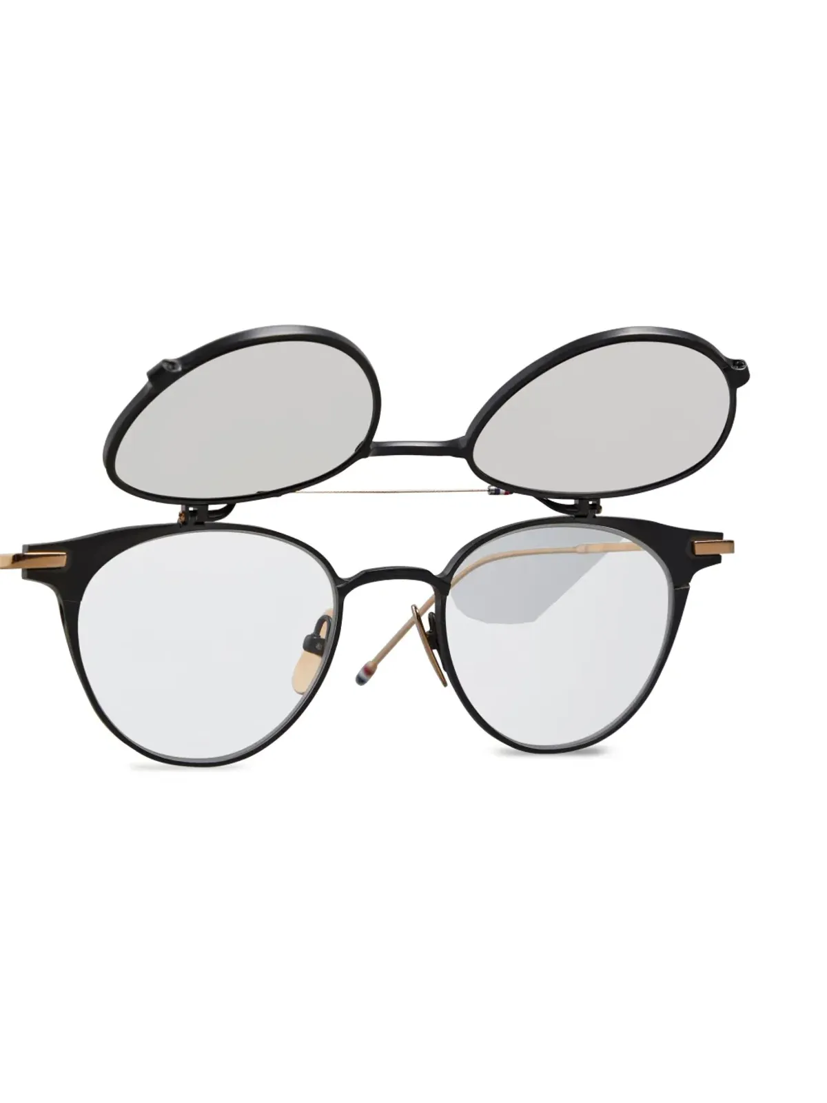 Thom Browne Eyewear ラウンドフレーム・フリップアップサングラス - ブラック - 画像4