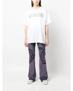 Moschino embroidered-logo round-neck T-shirt - White - サムネイル2