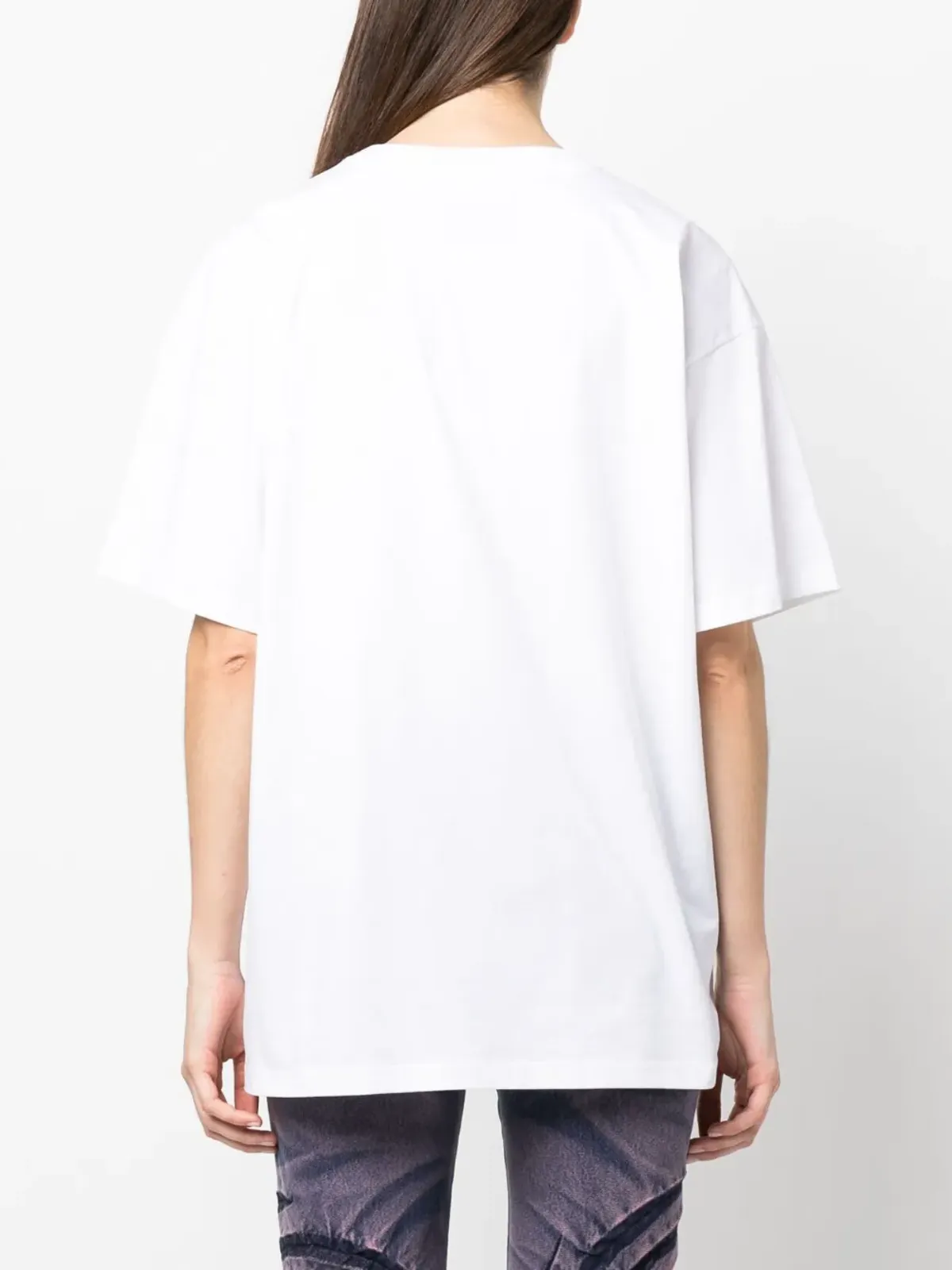 Moschino embroidered-logo round-neck T-shirt - White - 画像4
