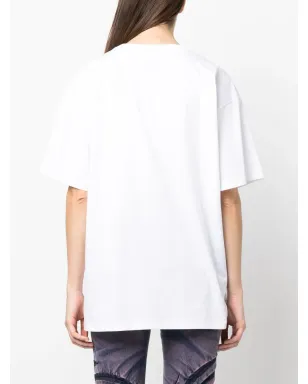 Moschino embroidered-logo round-neck T-shirt - White - サムネイル4