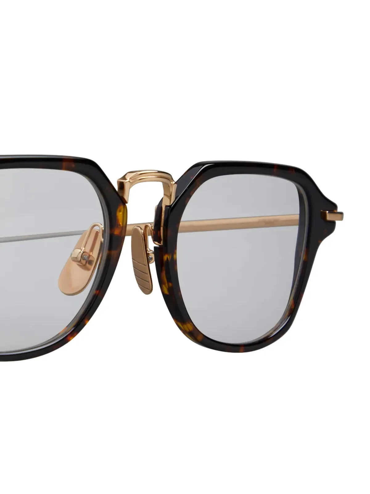 Thom Browne Eyewear べっ甲風 レクタングルフレーム眼鏡 - 画像3