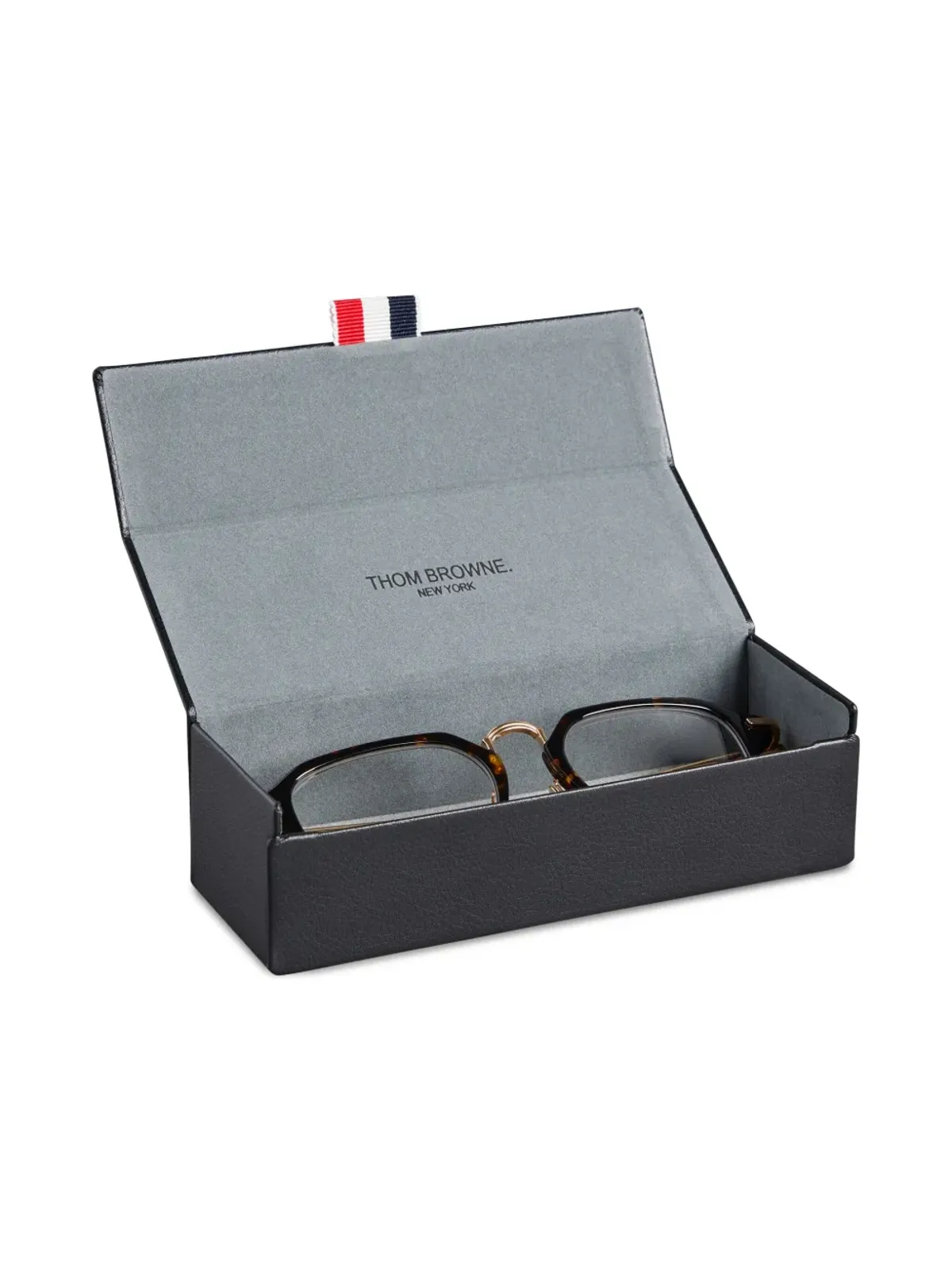 Thom Browne Eyewear べっ甲風 レクタングルフレーム眼鏡 - 画像4