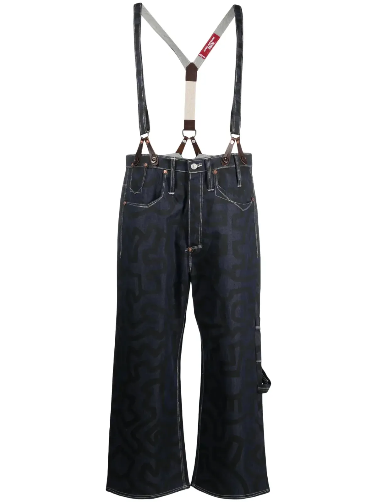 Junya Watanabe MAN ストレートレッグ アブストラクトプリントパンツ - 画像1
