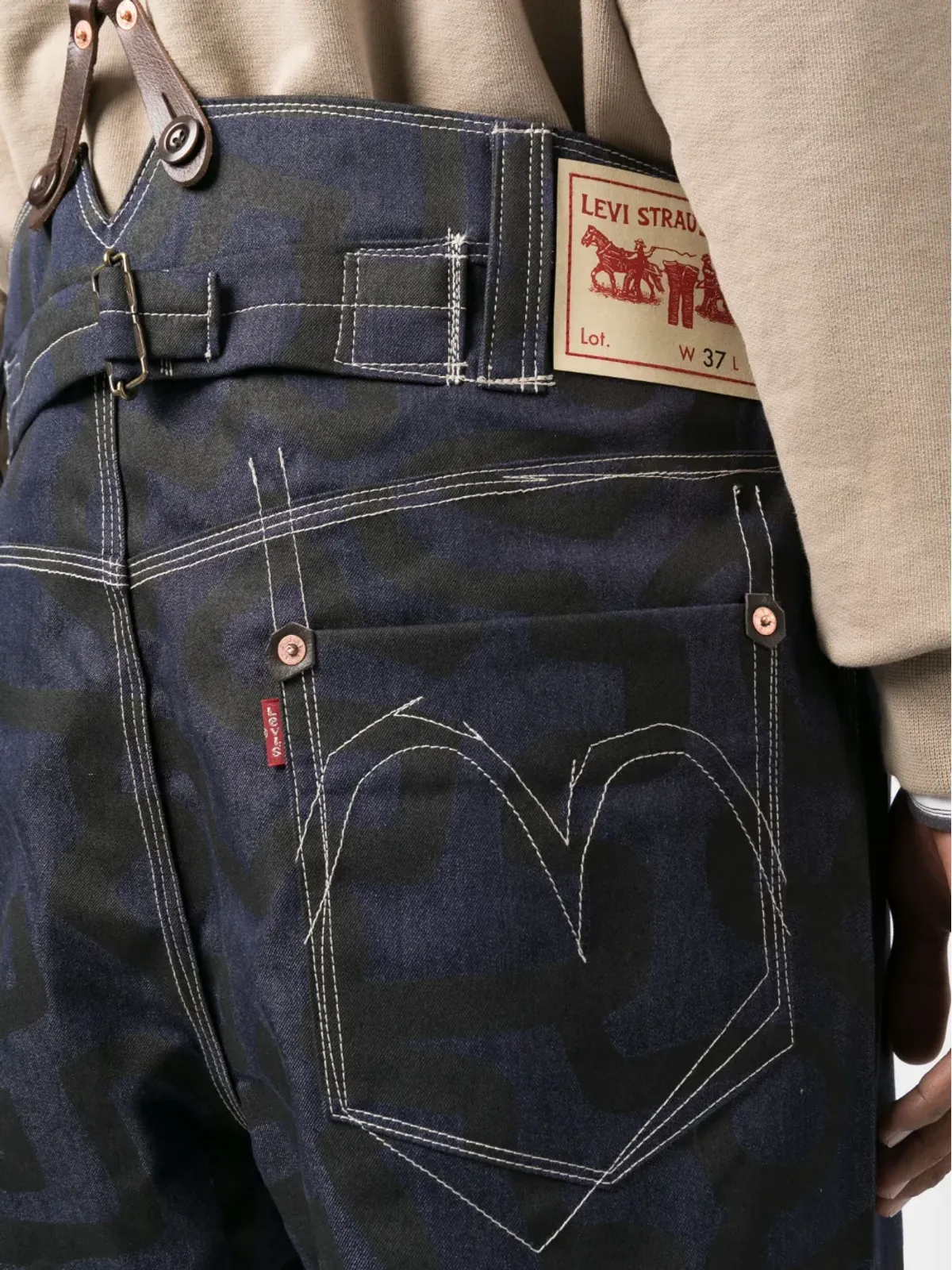 Junya Watanabe MAN ストレートレッグ アブストラクトプリントパンツ - 画像5