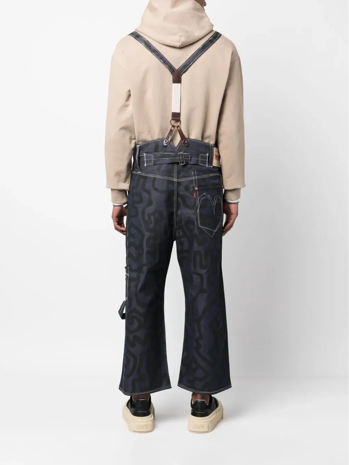 Junya Watanabe MAN ストレートレッグ アブストラクトプリントパンツ - 画像4