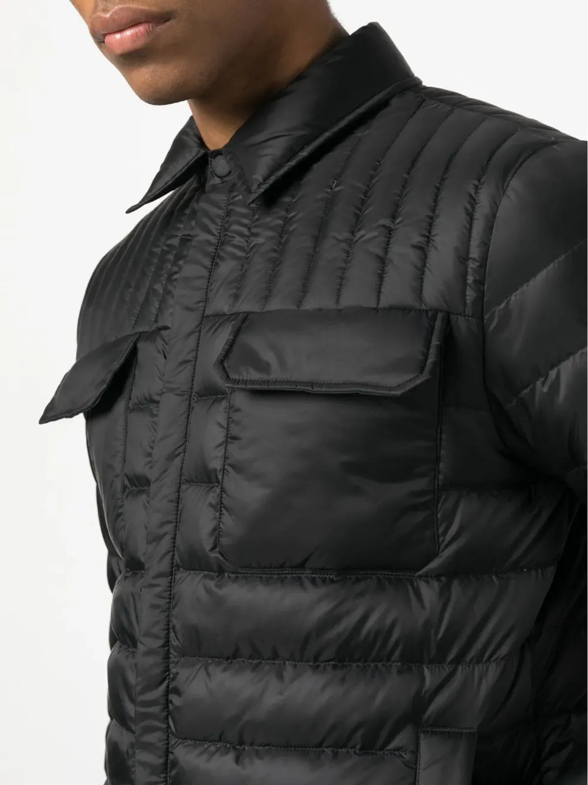 Kiton パッド入りキルティングシャツジャケット - 画像5