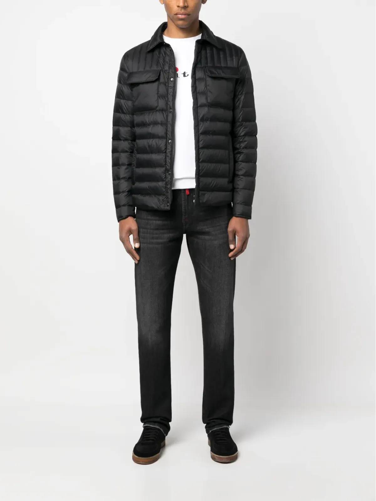 Kiton パッド入りキルティングシャツジャケット - 画像2
