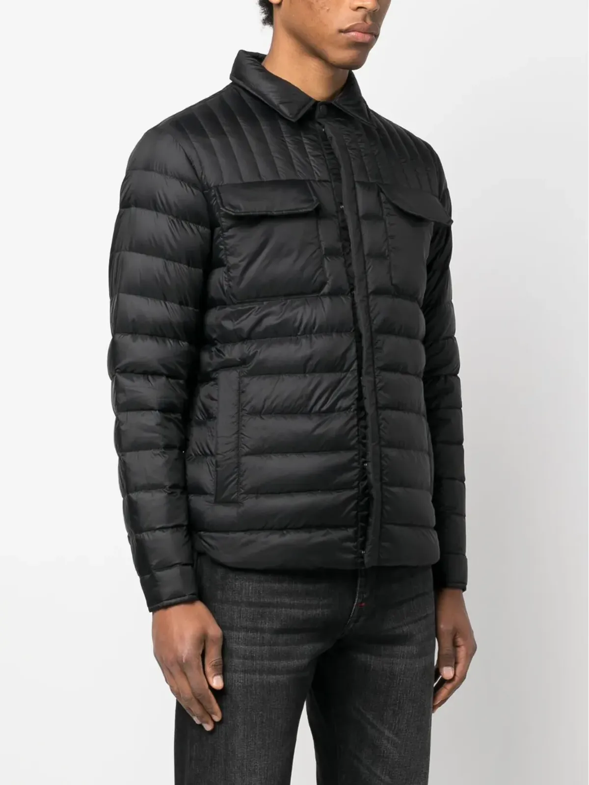 Kiton パッド入りキルティングシャツジャケット - 画像3