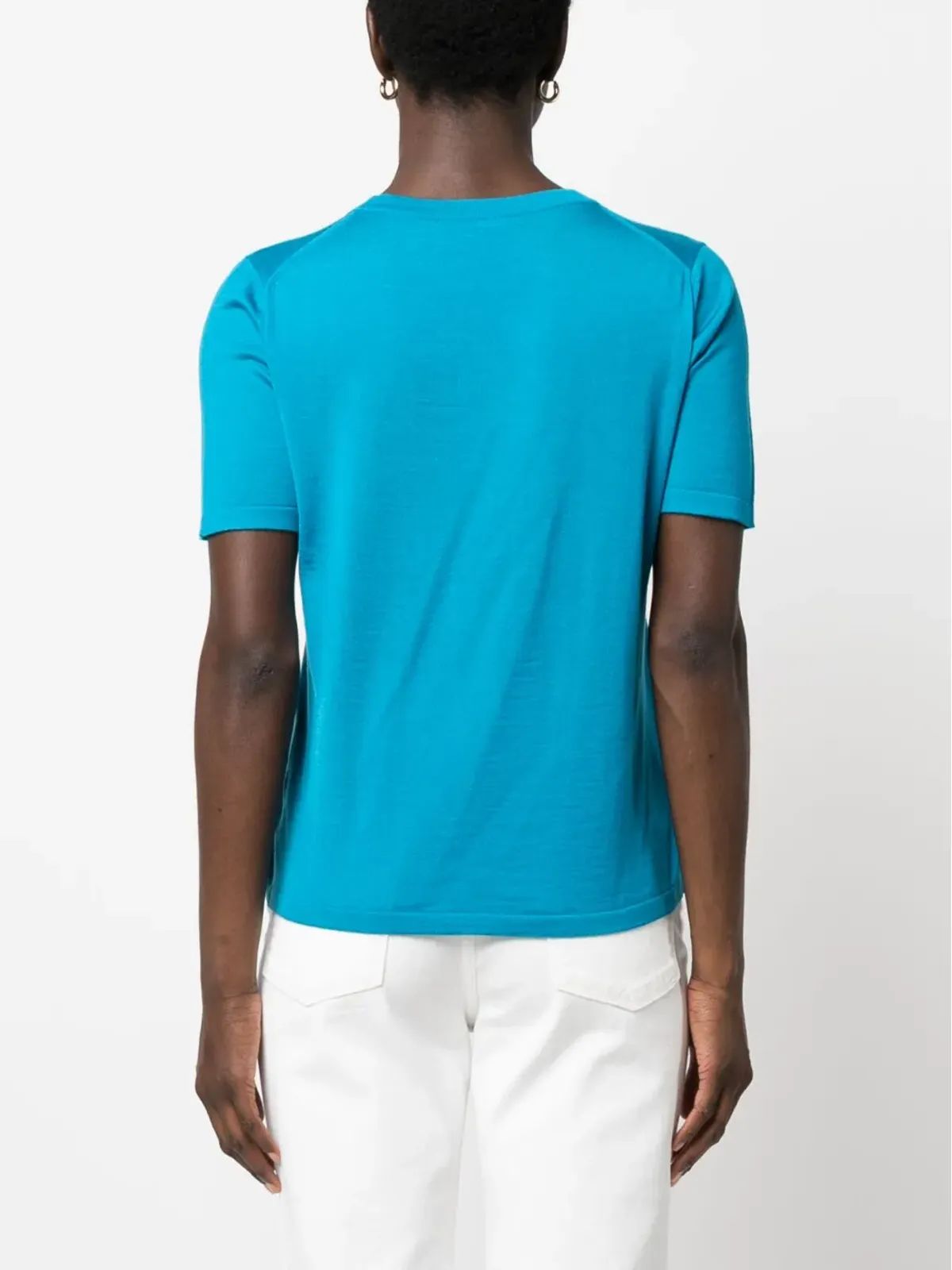 Kiton ジャカードロゴ ファインニット Tシャツ - 画像4