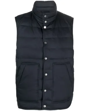 Kiton モックネック・パッド入りジレ ブルー - サムネイル1