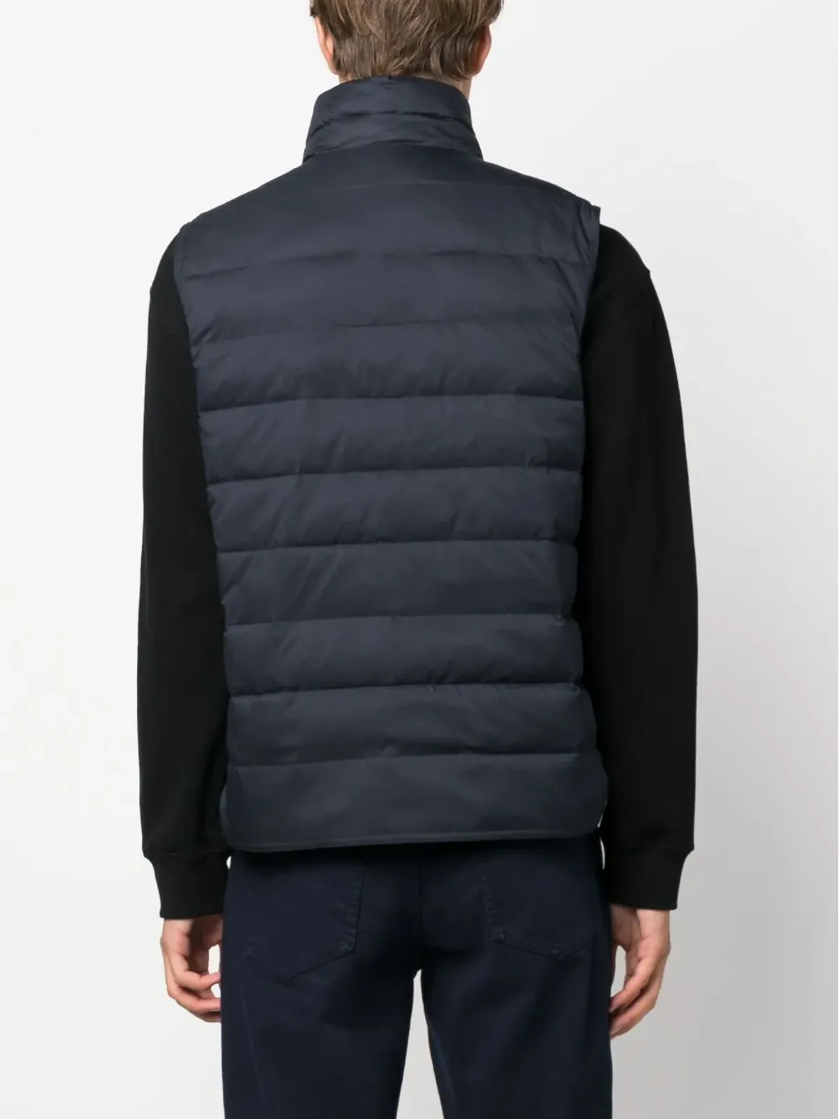 Kiton モックネック・パッド入りジレ ブルー - 画像4