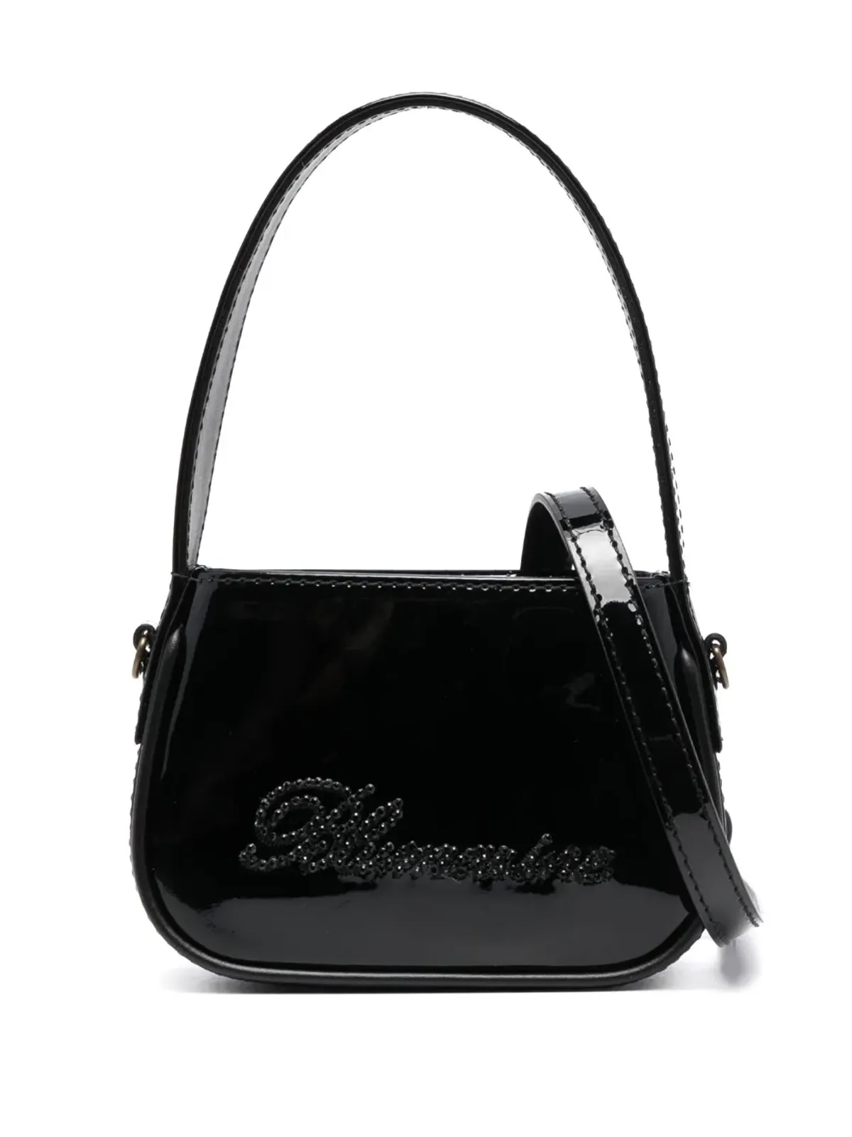 Blumarine クリスタル装飾ロゴ ミニバッグ - Black - 画像1