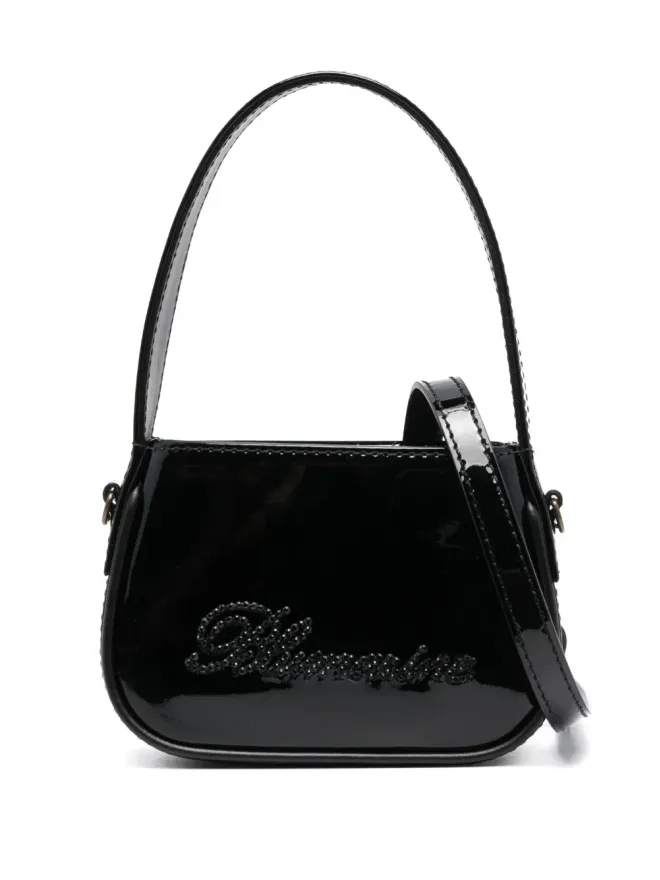 Blumarine Blumarine クリスタル装飾ロゴ ミニバッグ - Blackの商品画像