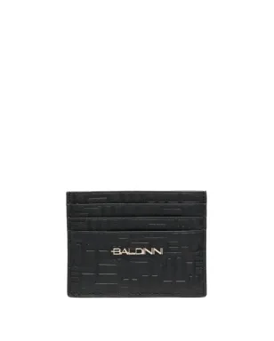 Baldinini モノグラム柄レザー カードホルダー - ブラック - サムネイル1