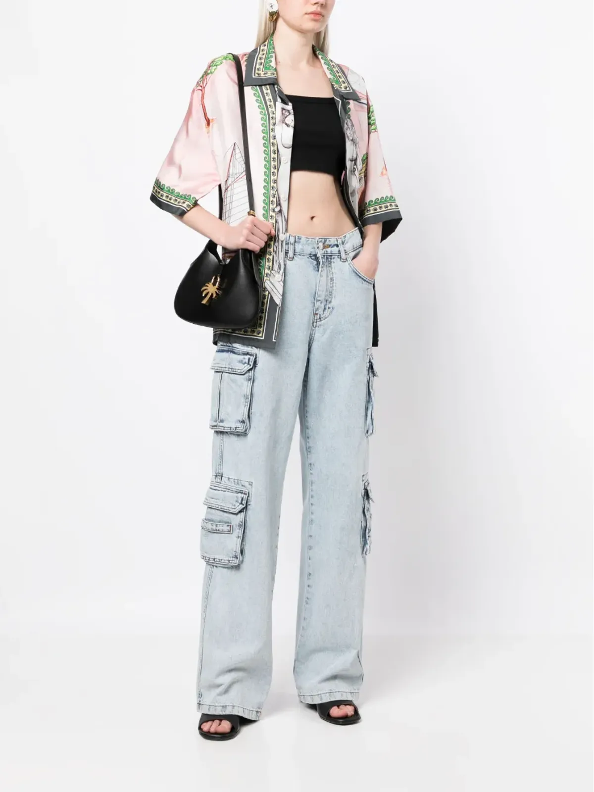 Palm Angels パームツリー・プレート レザー ショルダーバッグ - 画像2