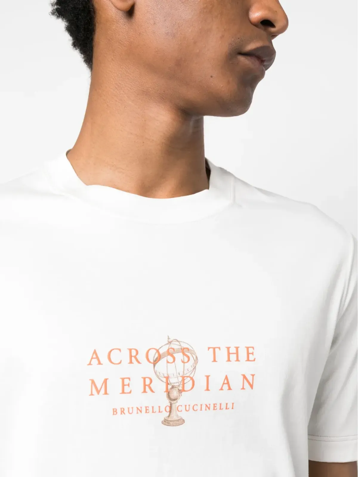 Brunello Cucinelli スローガンプリント コットンTシャツ（ホワイト） - 画像5