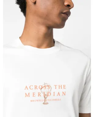 Brunello Cucinelli スローガンプリント コットンTシャツ（ホワイト） - サムネイル5