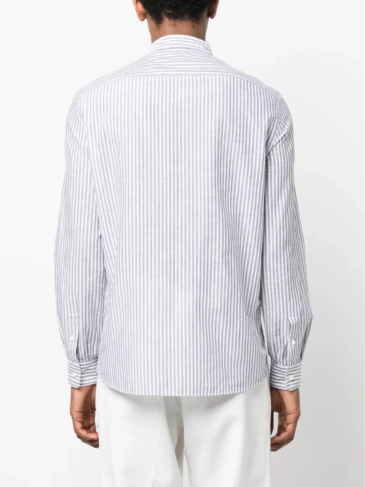 Brunello Cucinelli 長袖ストライプボタンシャツ - 画像4