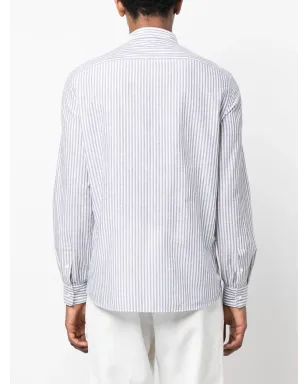 Brunello Cucinelli 長袖ストライプボタンシャツ - サムネイル4