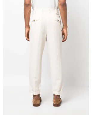 Brunello Cucinelli プリーツ付きコットン テーパードパンツ - Neutrals - サムネイル4
