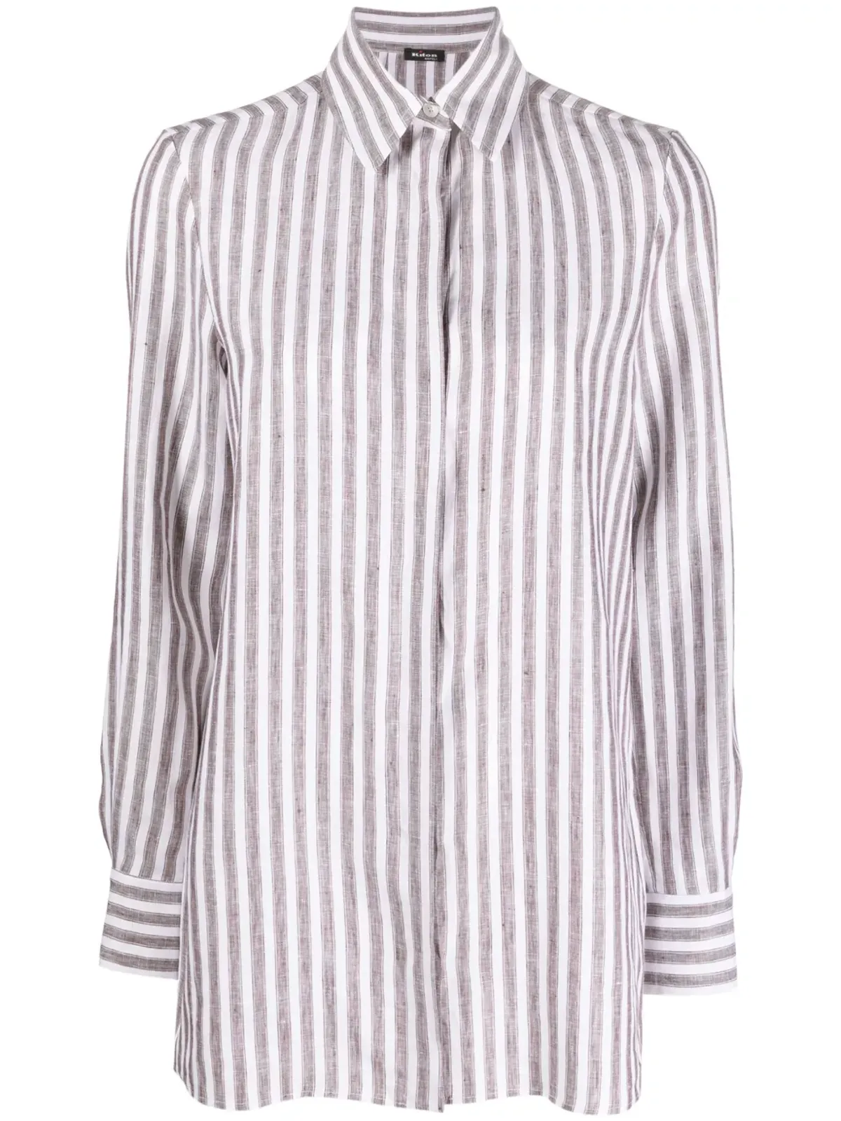 Kiton 縦縞の長袖シャツ - 画像1