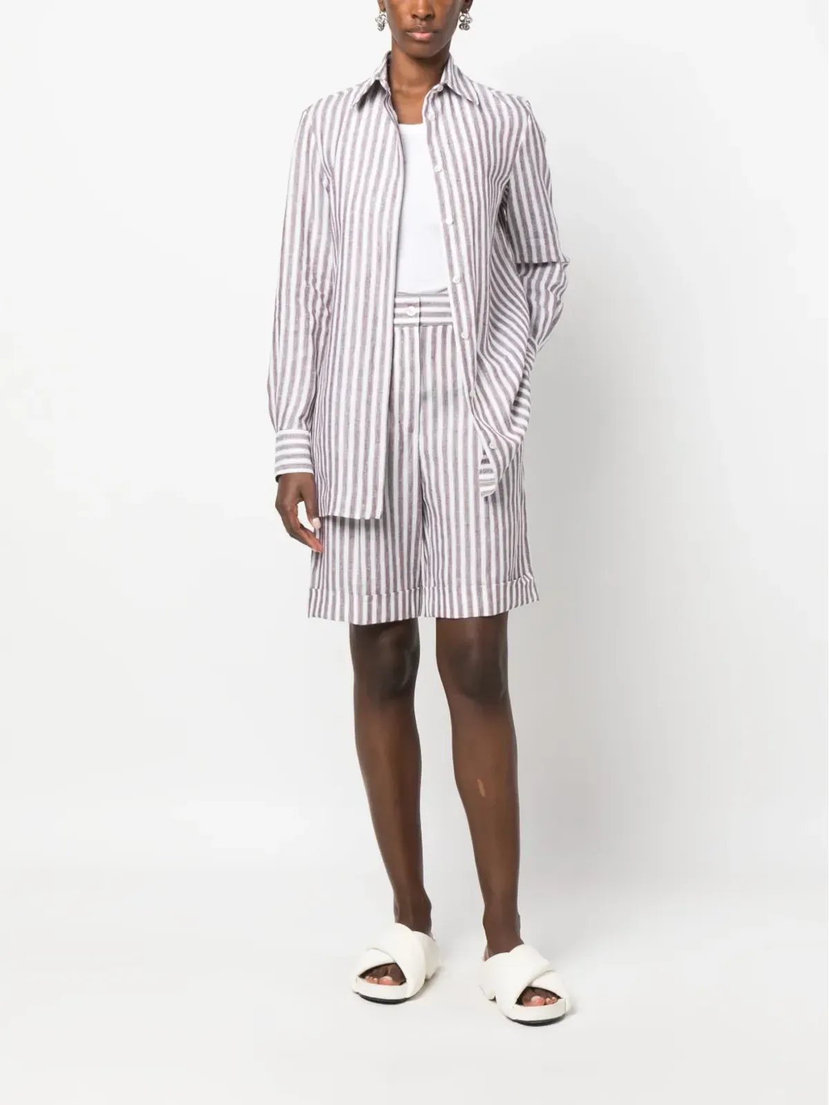 Kiton 縦縞の長袖シャツ - 画像2