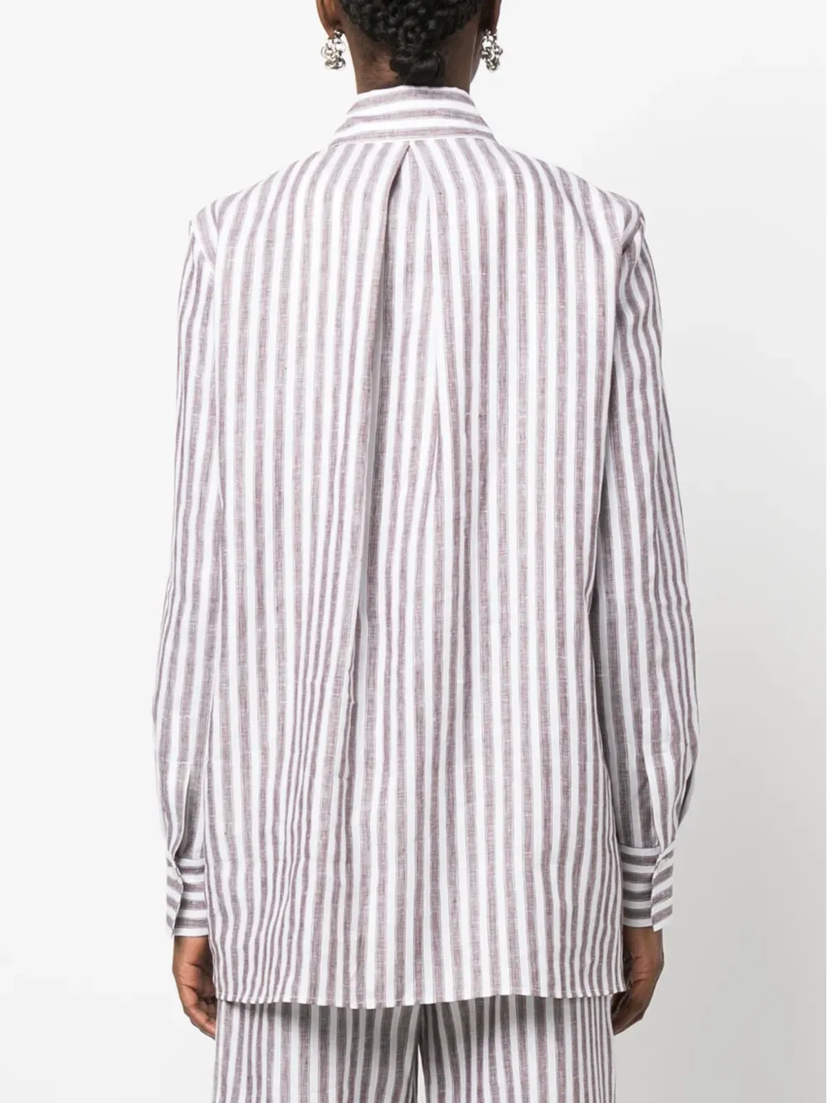 Kiton 縦縞の長袖シャツ - 画像4