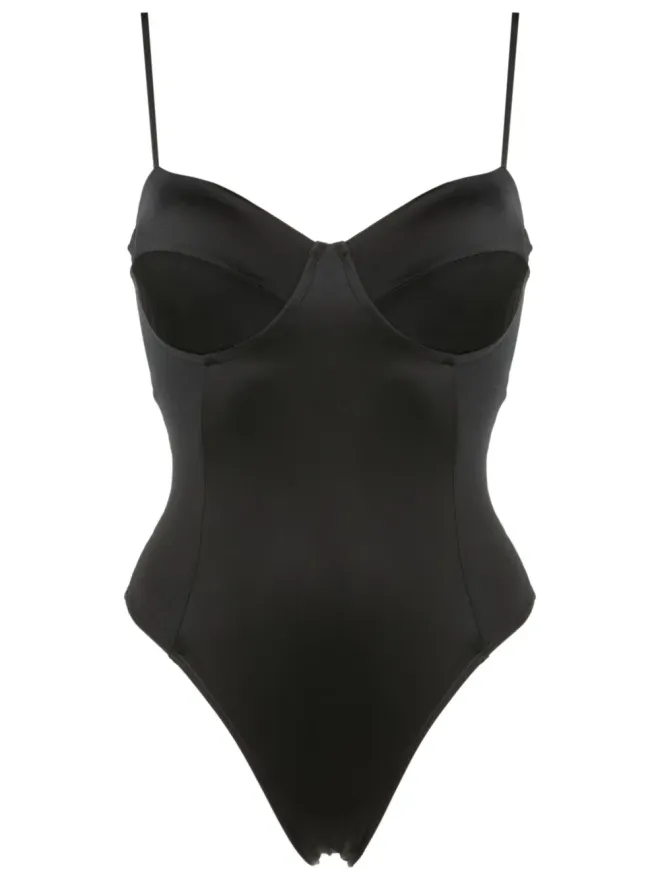 Brigitte Brigitte スパゲッティストラップ ハイカット水着 ブラックの商品画像