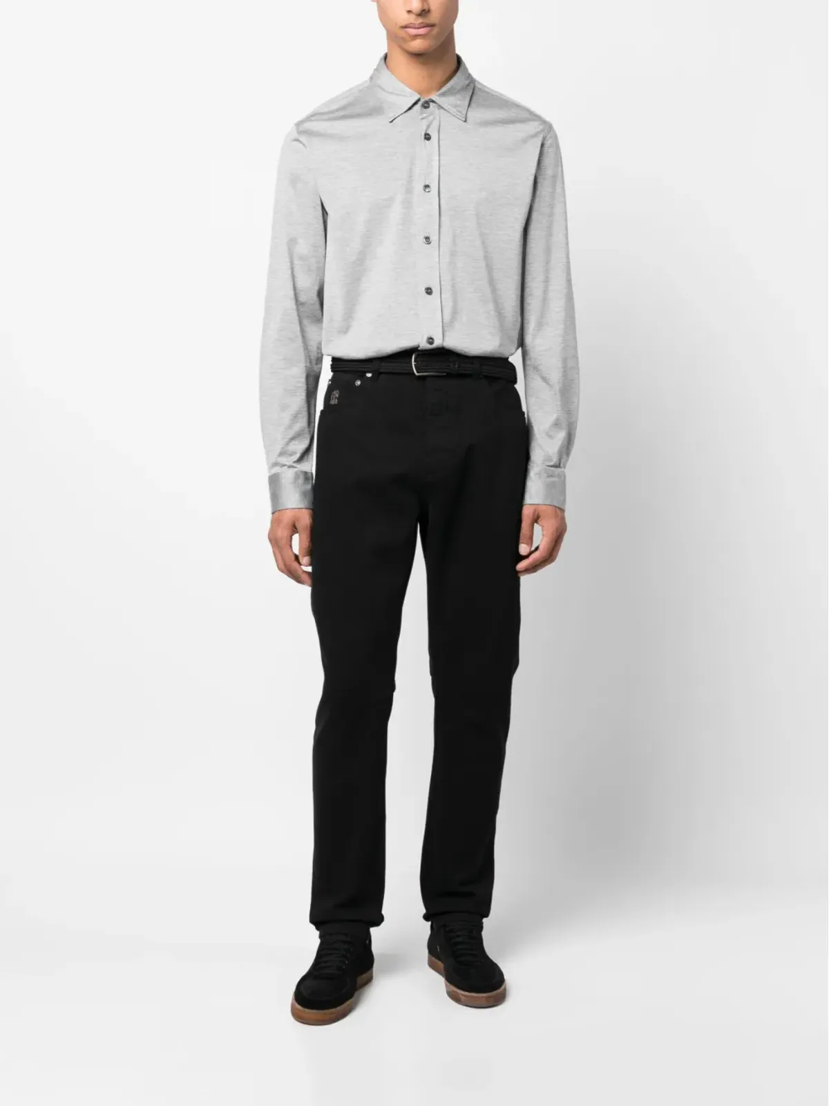 Brioni メランジュ・エフェクト ボタンシャツ - 画像2