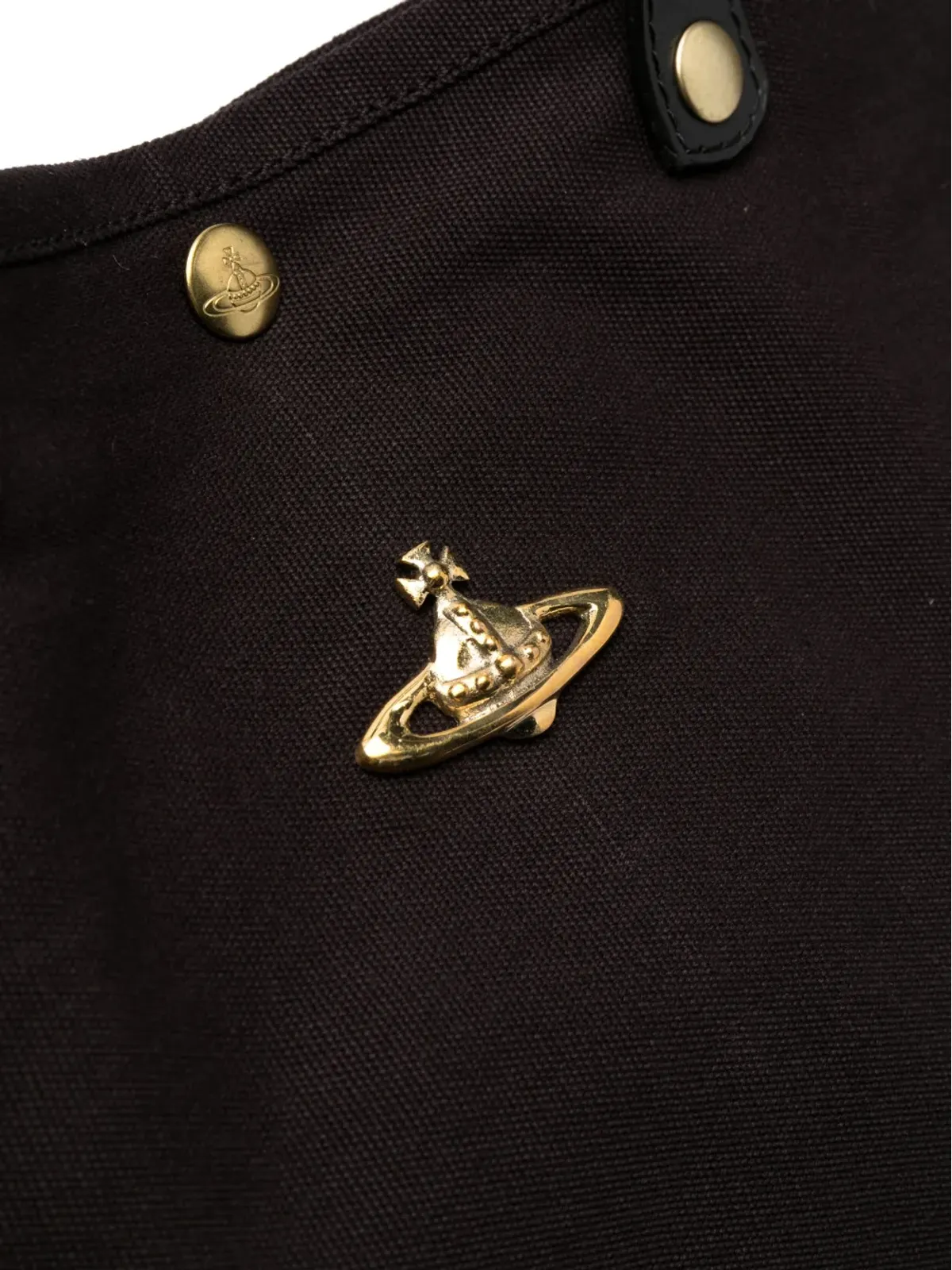 Vivienne Westwood オーブ・プレート キャンバス トートバッグ ブラック - 画像4
