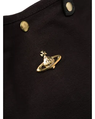 Vivienne Westwood オーブ・プレート キャンバス トートバッグ ブラック - サムネイル4